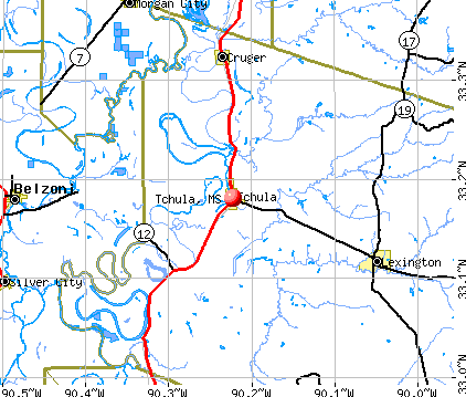 Tchula, MS map