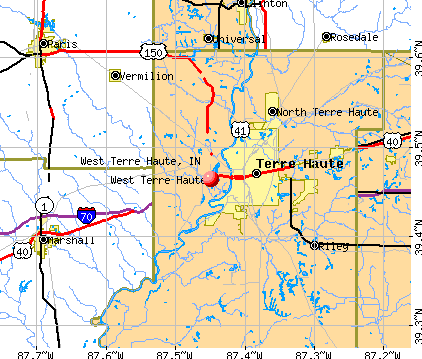 West Terre Haute, IN map
