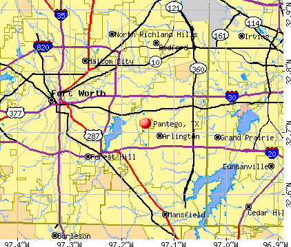 Pantego, TX map