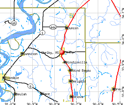 Shelby, MS map