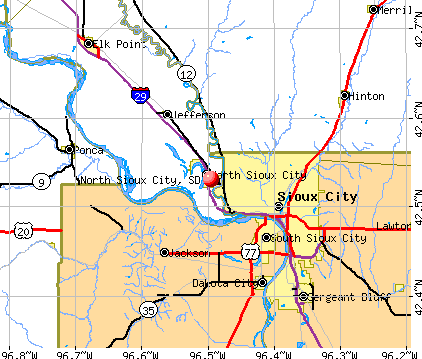 North Sioux City, SD map
