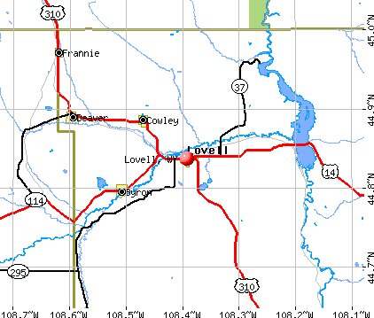 Lovell, WY map