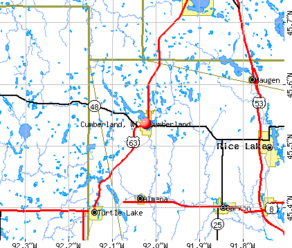 Cumberland, WI map