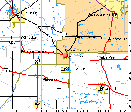 Walkerton, IN map
