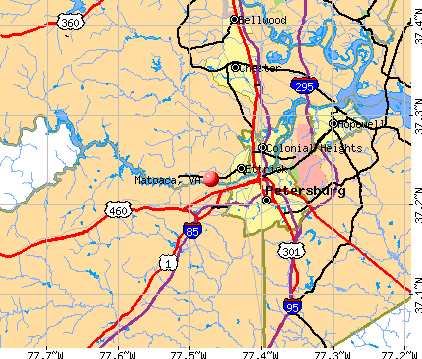 Matoaca, VA map