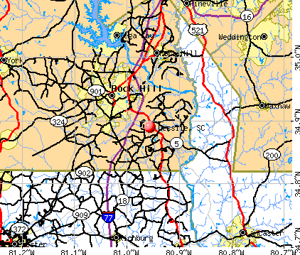 Lesslie, SC map