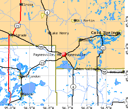 Paynesville, MN map
