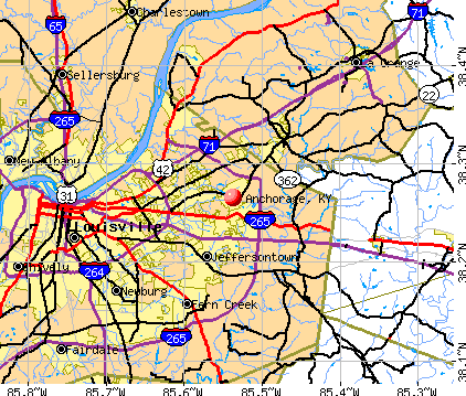 Anchorage, KY map