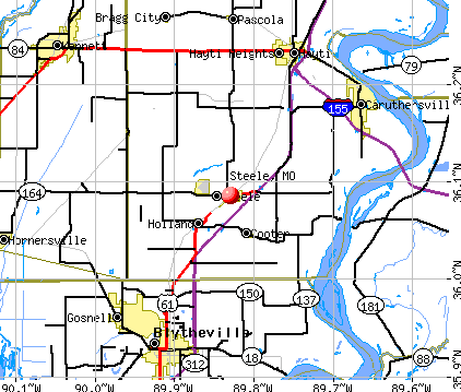 Steele, MO map