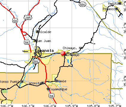 Chimayo, NM map