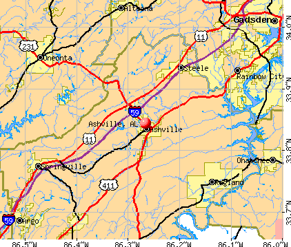 Ashville, AL map