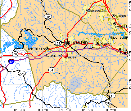 Salem, NC map