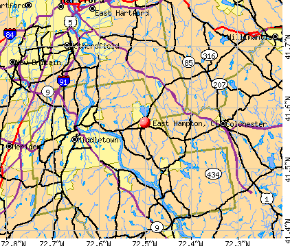 East Hampton, CT map