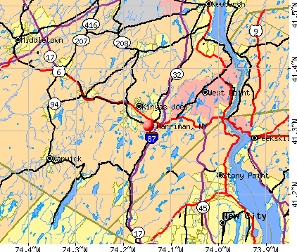 Harriman, NY map