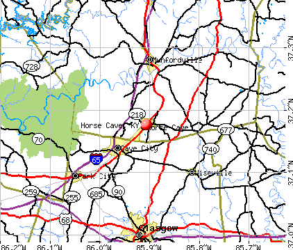 Horse Cave, KY map