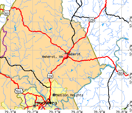 Amherst, VA map