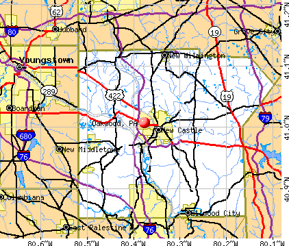 Oakwood, PA map