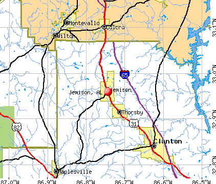 Jemison, AL map
