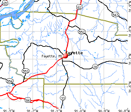 Fayette, MS map