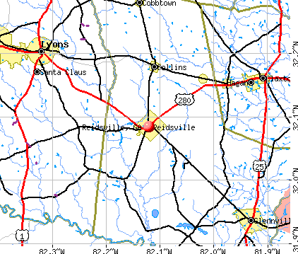 Reidsville, GA map