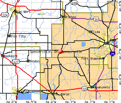 Spencerville, OH map