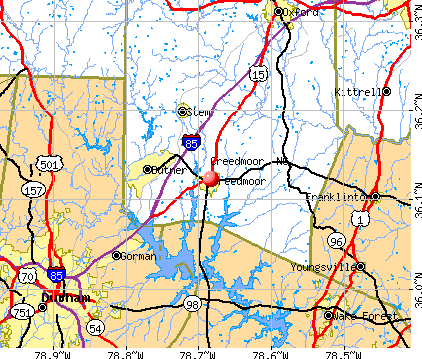 Creedmoor, NC map