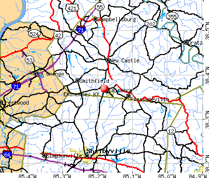 Eminence, KY map
