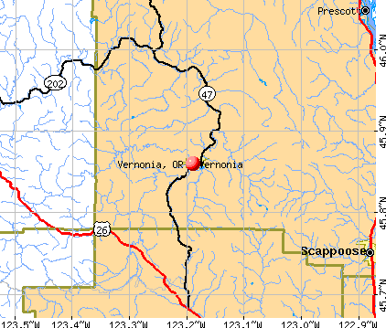 Vernonia, OR map