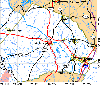 Lillington, NC map