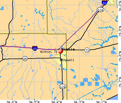 Winnie, TX map