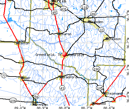Greenfield, TN map