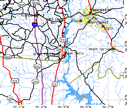 Great Falls, SC map