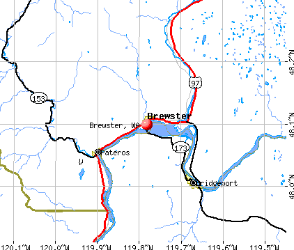 Brewster, WA map