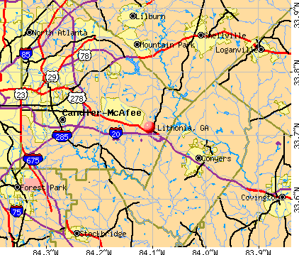 Lithonia, GA map
