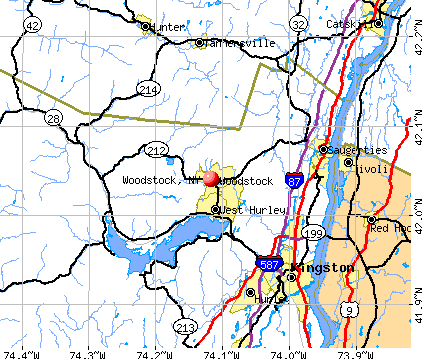 Woodstock, NY map