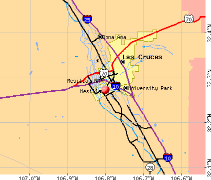 Mesilla, NM map