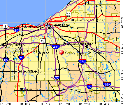 Valley View, OH map