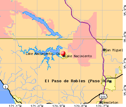 Lake Nacimiento, CA map