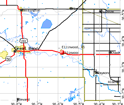 Ellinwood, KS map