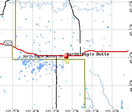 North Eagle Butte, SD map