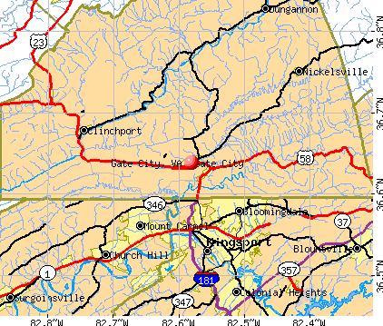 Gate City, VA map
