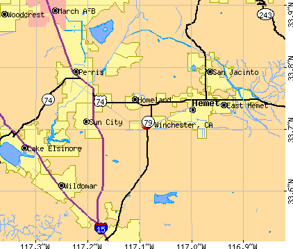 Winchester, CA map