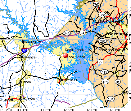 Reed Creek, GA map