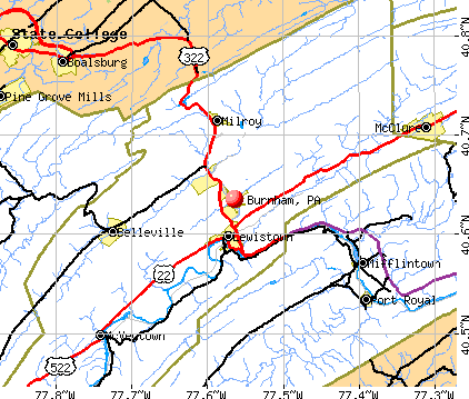 Burnham, PA map