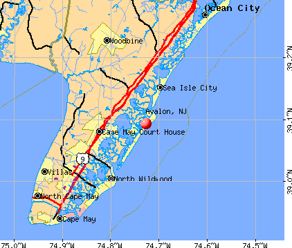 Avalon, NJ map
