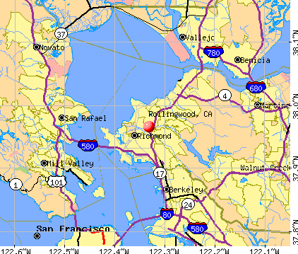 Rollingwood, CA map