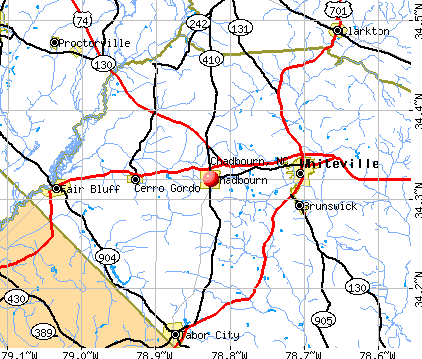 Chadbourn, NC map