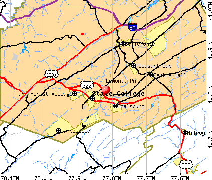 Lemont, PA map
