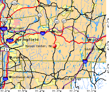 Monson Center, MA map
