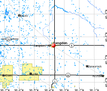 Langdon, ND map